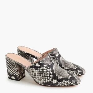 J. Crew Snake Print Mules
